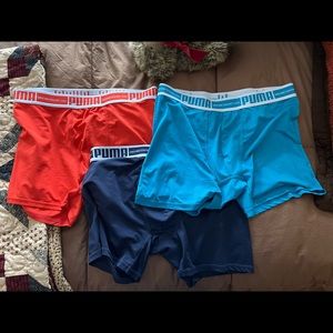 3 pairs of Puma boxer brief shorts